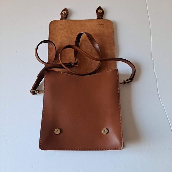 Pittards England College Satchel North South Crossbody Bag in Tan Brown Leather - Picture 13 of 16